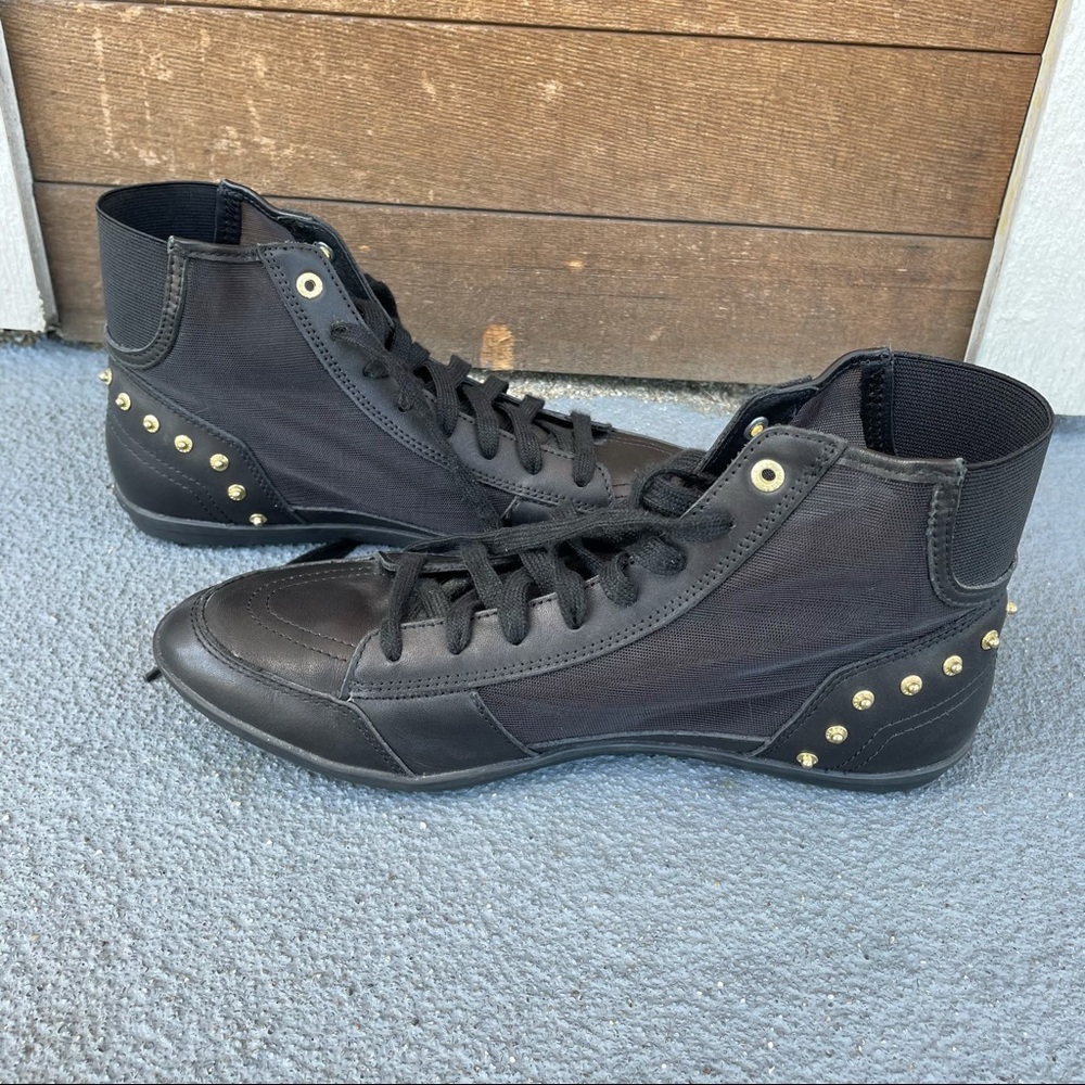Diesel Daily Kick Black Leather & Mesh Sneakers 8 View 3